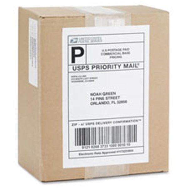 Business Source Mailing Laser Labels, Perm Adhesive, 5.5 in. x 8.5 in., White BU463828